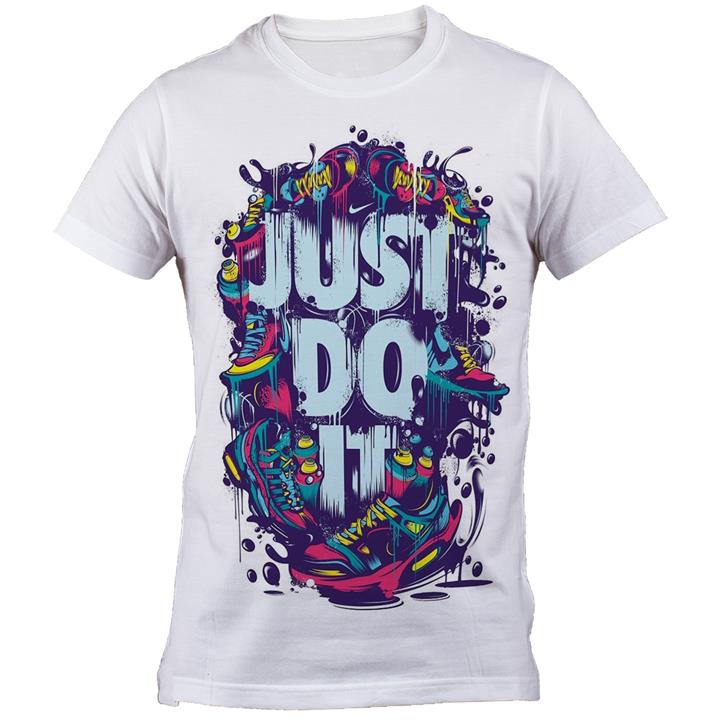 تیشرت استین کوتاه گروه رویال طرح just do it مدل B 5013